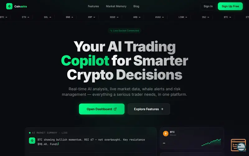 Screenshot of CoinAstra