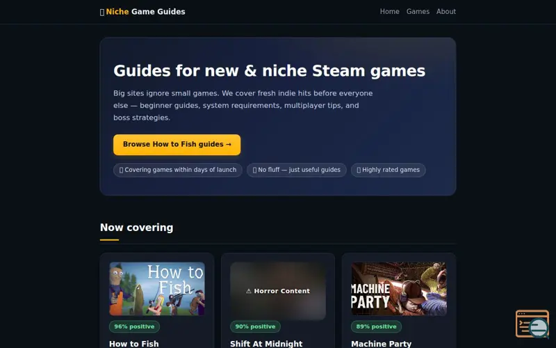 Screenshot of Niche Game Guides