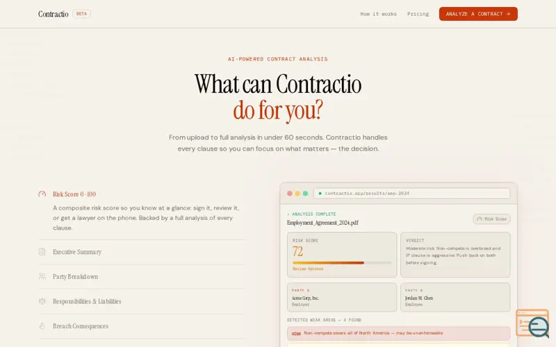 Screenshot of Contractio