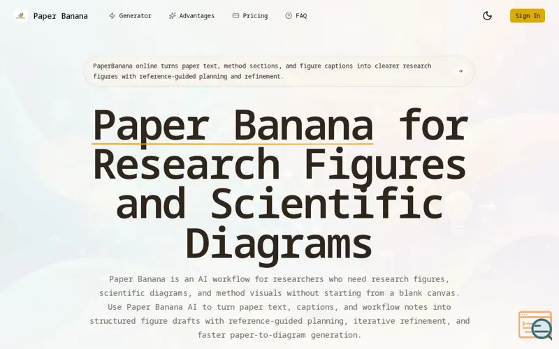 Screenshot of Paper Banana