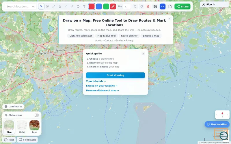 Screenshot of Drawonamap