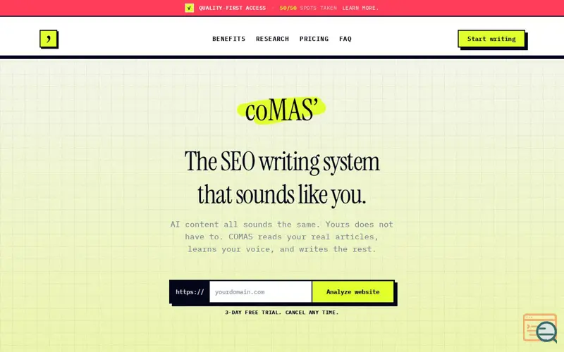 Screenshot of COMAS