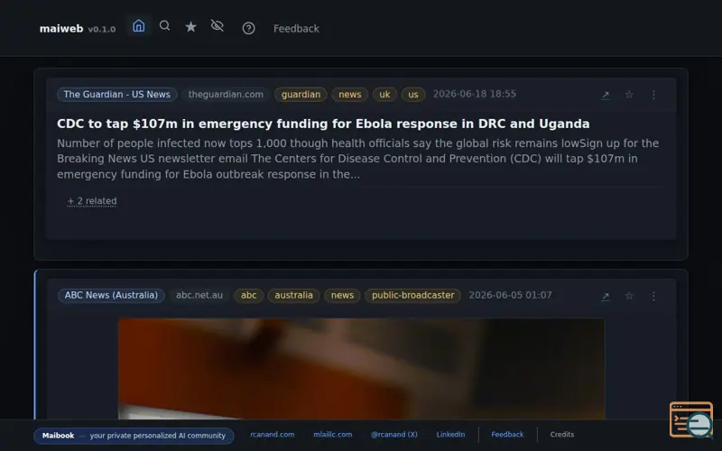 Screenshot of Maiweb