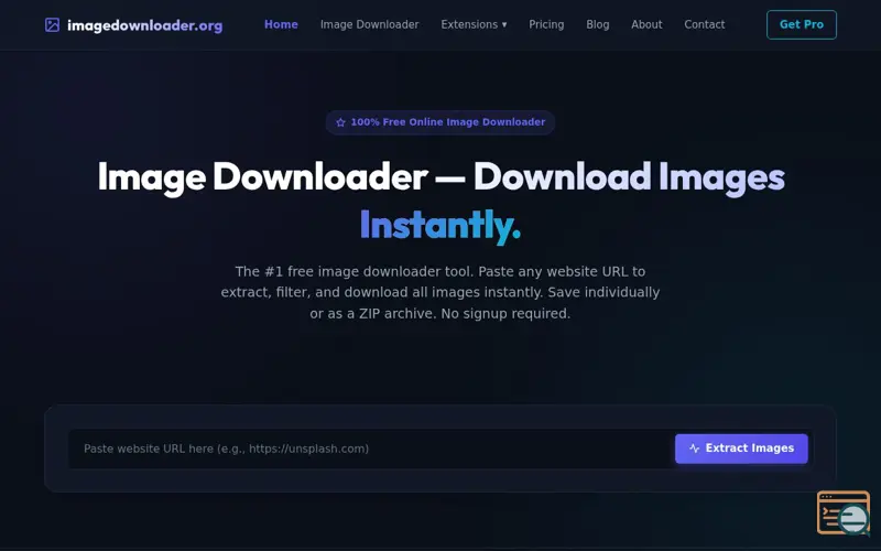 Screenshot of imagedownloader.org