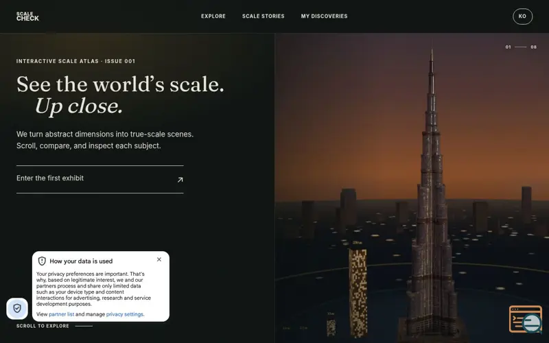Screenshot of Interactive Scale Atlas — ScaleCheck