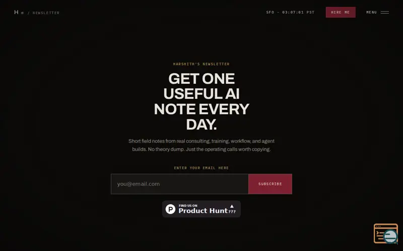 Screenshot of Harshith's Newsletter
