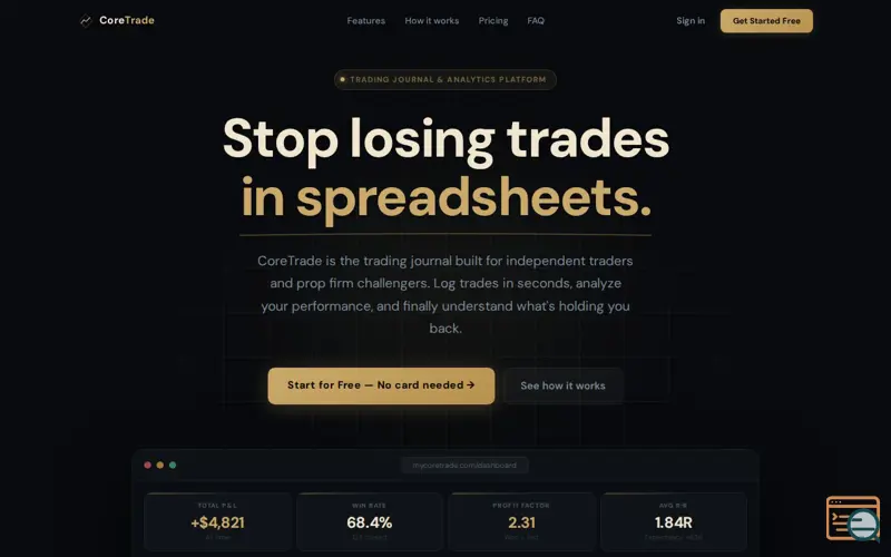 Screenshot of CoreTrade