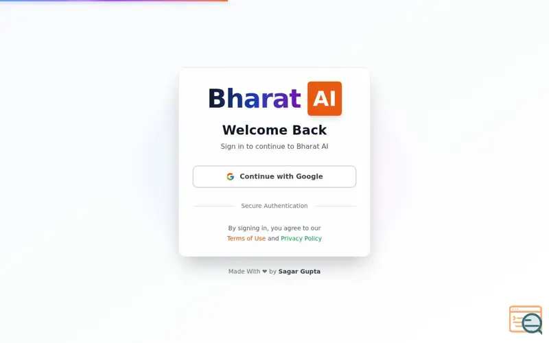 Screenshot of The Bharat AI