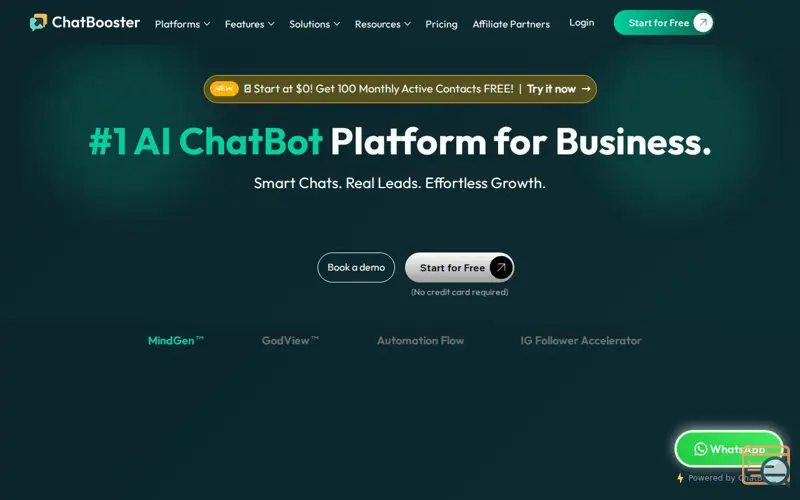 Screenshot of ChatBooster
