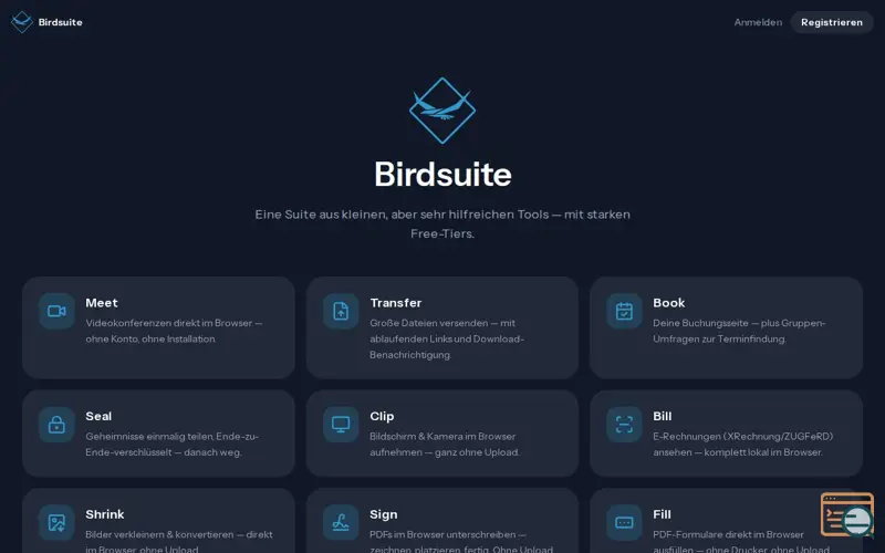 Screenshot of Birdsuite