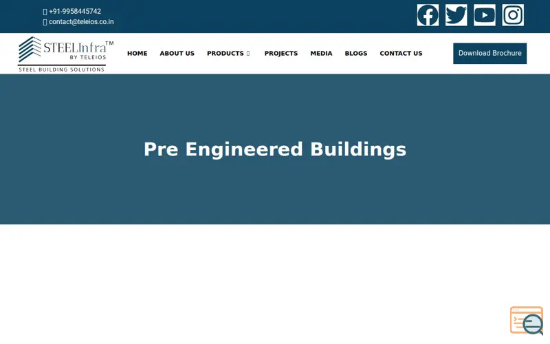 Screenshot of Pre Engineered Building Manufacturers