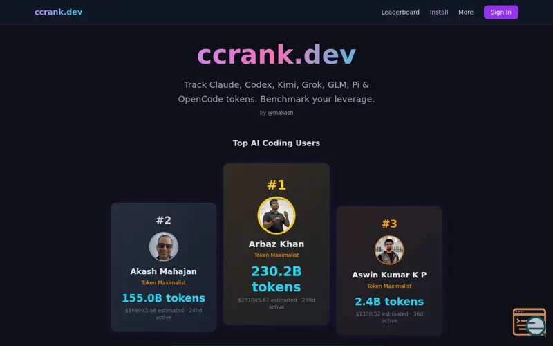 Screenshot of ccrank.dev