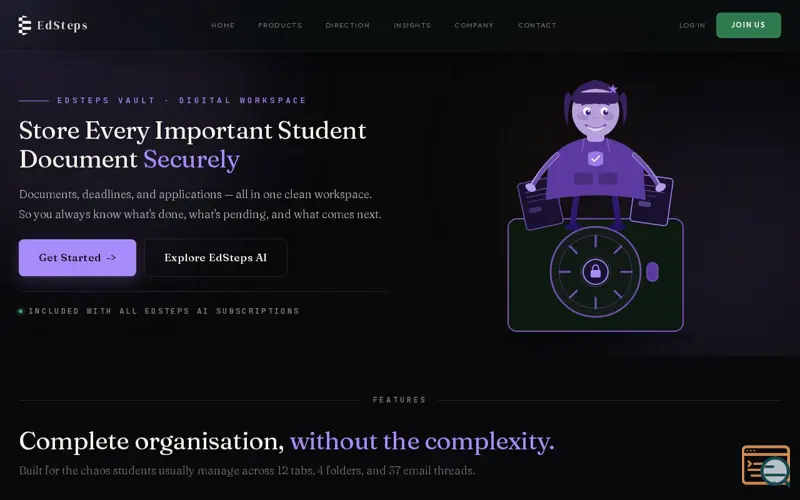 Screenshot of EDSTEPS VAULT · DIGITAL WORKSPACE