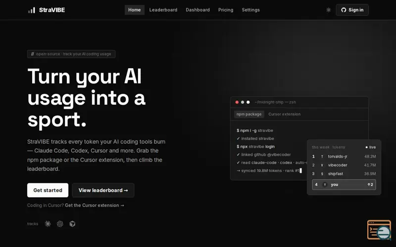 Screenshot of StraVIBE 