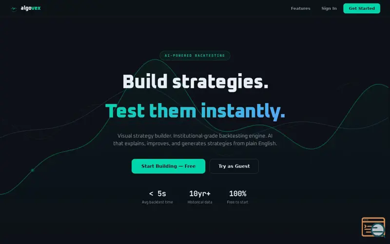 Screenshot of Algovex