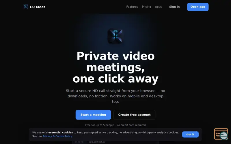 Screenshot of EU Meet