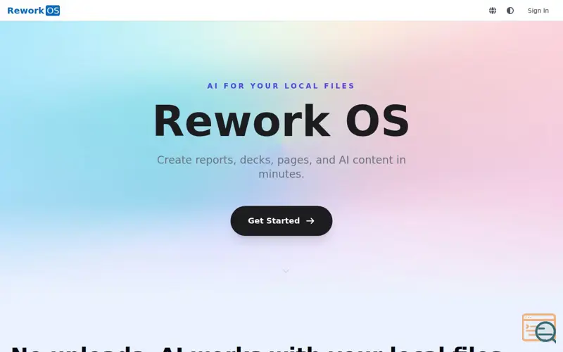 Screenshot of Rework OS