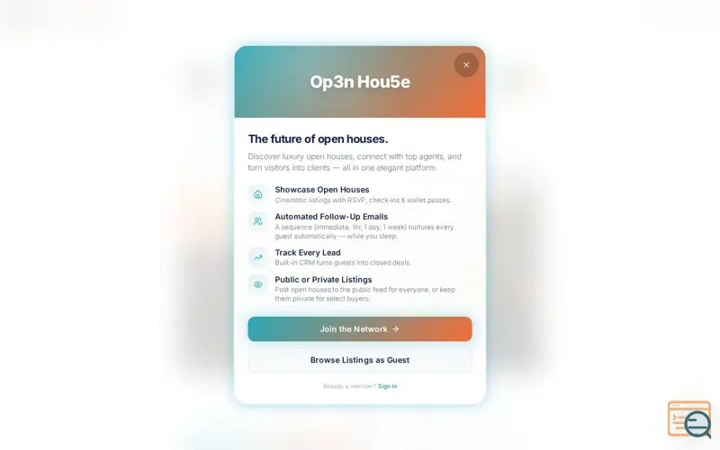 Screenshot of Op3n Hou5e