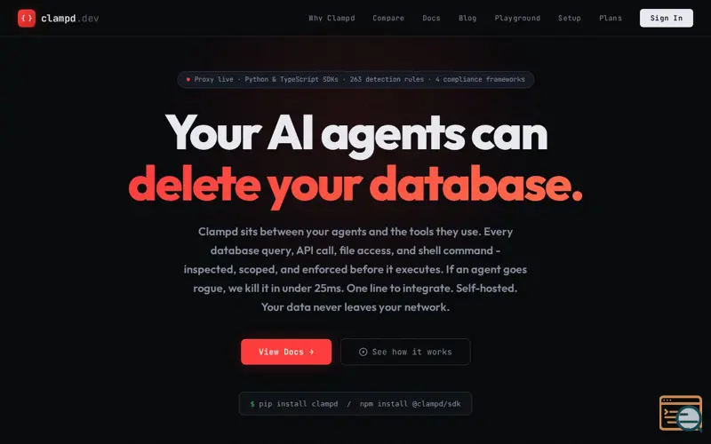 Screenshot of clampd