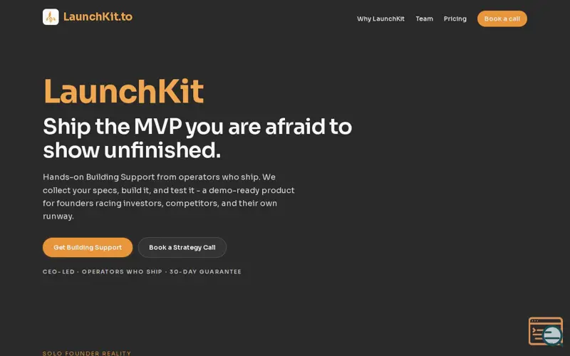 Screenshot of LaunchKit.to