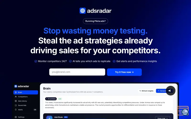 Screenshot of Adsradar