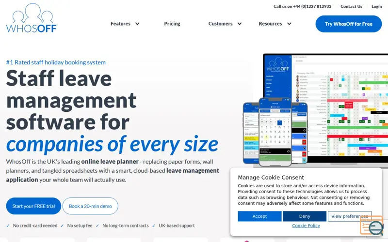 Screenshot of WhosOff