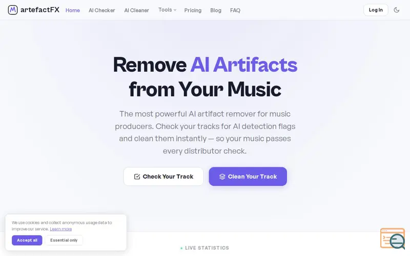 Screenshot of artefactFX