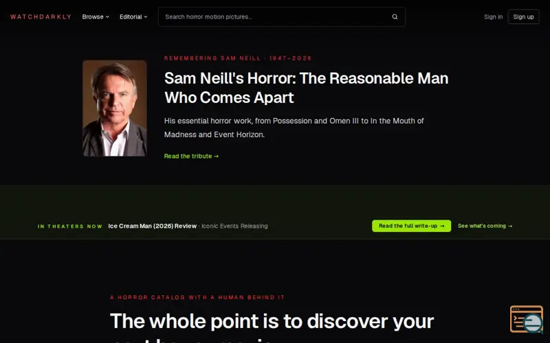 Screenshot of Watch Darkly