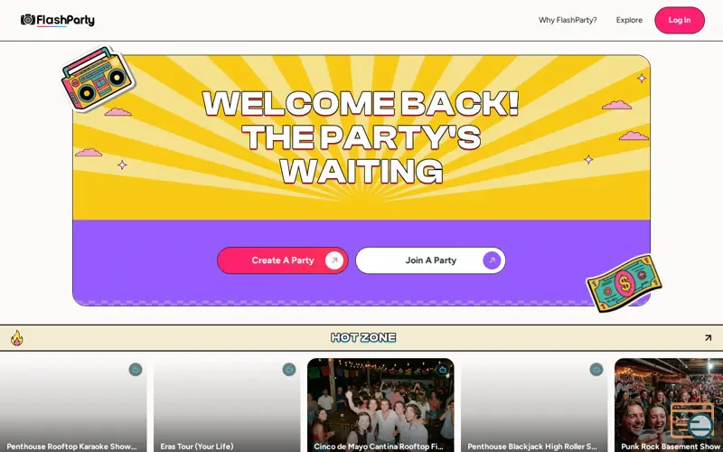 Screenshot of FlashParty