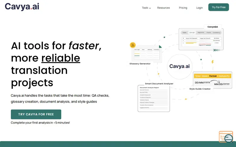 Screenshot of Cavya.ai, a launch using SiteGround