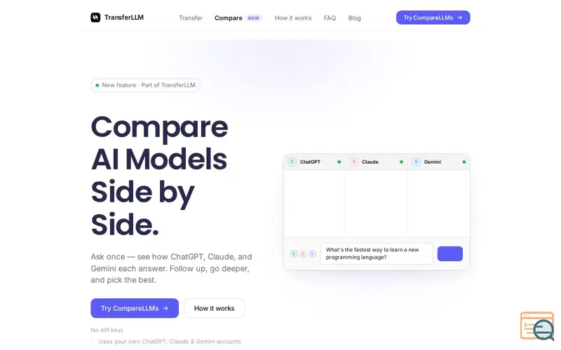 Screenshot of CompareLLMS
