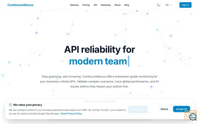 Screenshot of ContinuumNexus