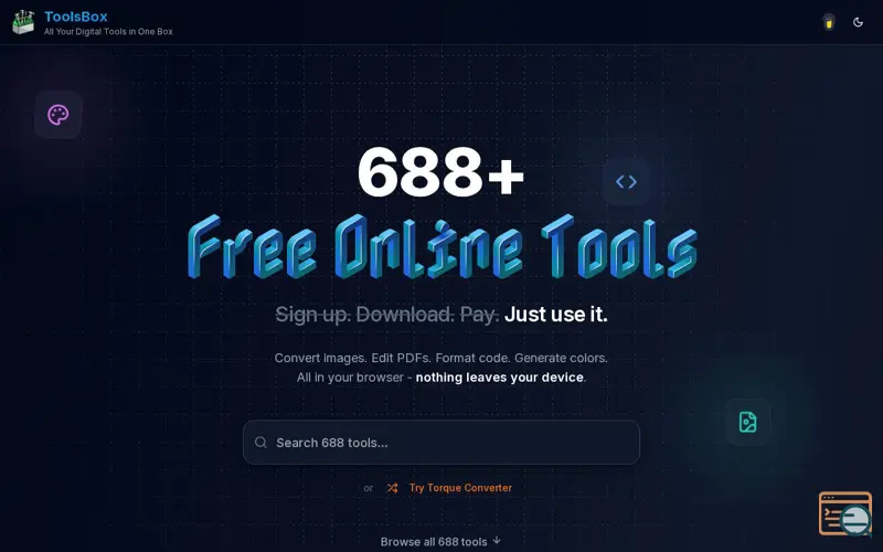 Screenshot of ToolsBox