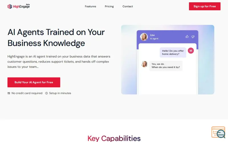 Screenshot of HighEngage