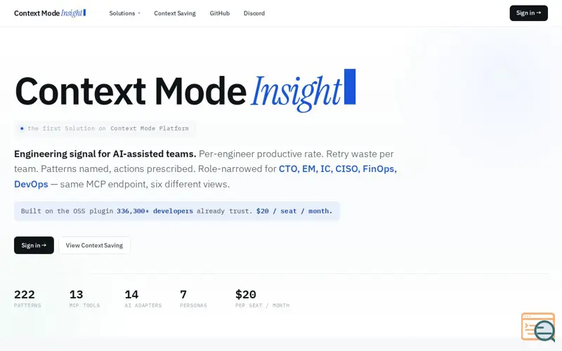 Screenshot of Context Mode Insight