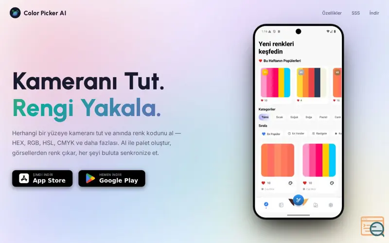 Screenshot of Color Picker AI 