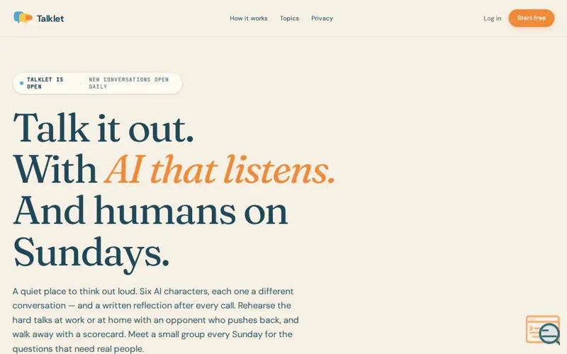 Screenshot of Talklet
