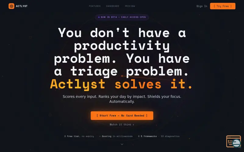 Screenshot of Actlyst