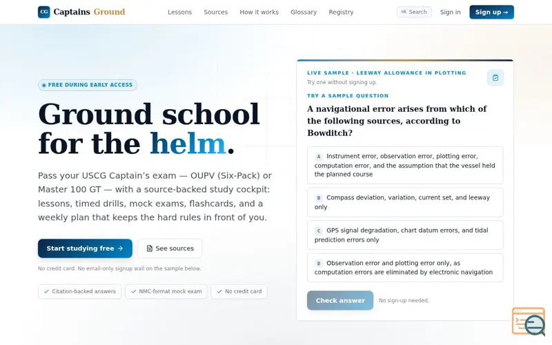 Screenshot of CaptainsGround