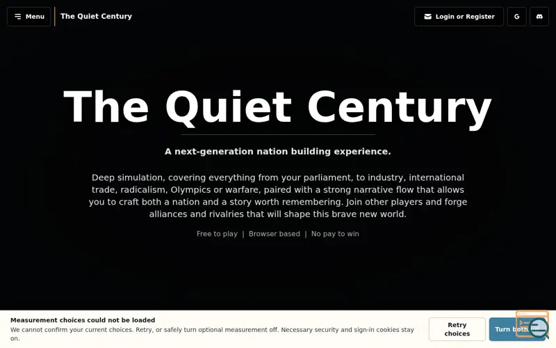 Screenshot of The Quiet Century, a launch using Neo (Email)