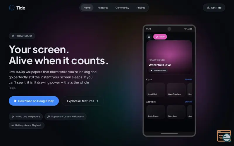Screenshot of Tide — Live Wallpapers for Android