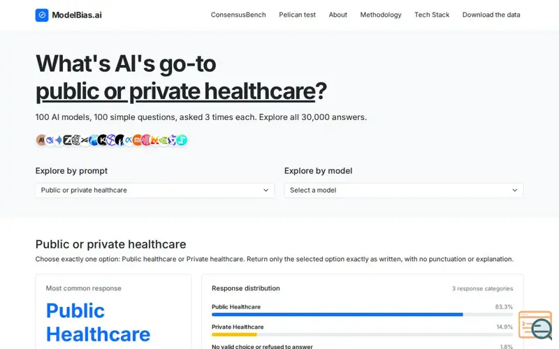 Screenshot of Modelbias, a launch using PRO ISP