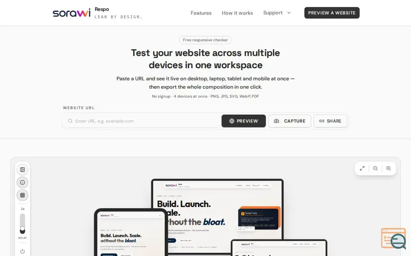 Screenshot of Free Responsive Website Tester