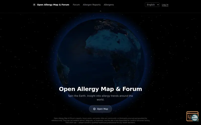 Screenshot of Open Allergy Map & Forum