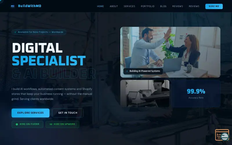 Screenshot of BuildWithMO — Michael Olakunle