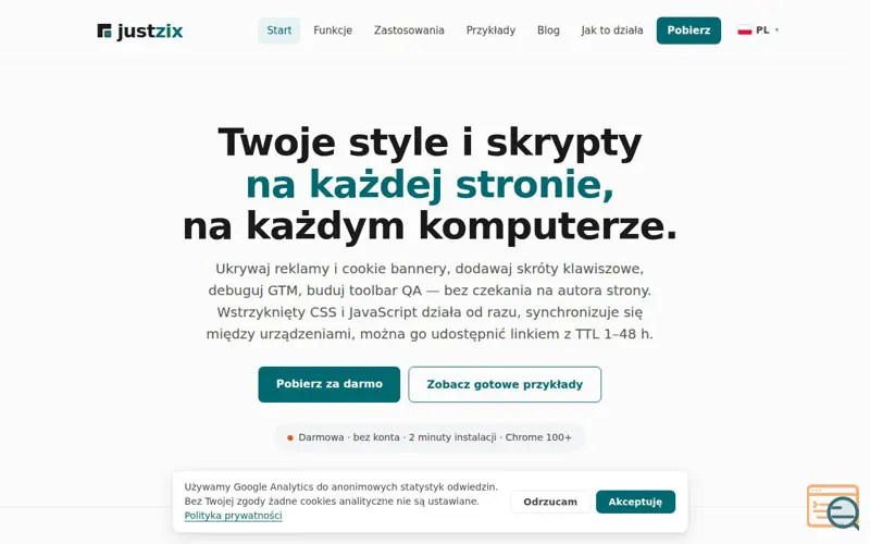 Screenshot of JustZix