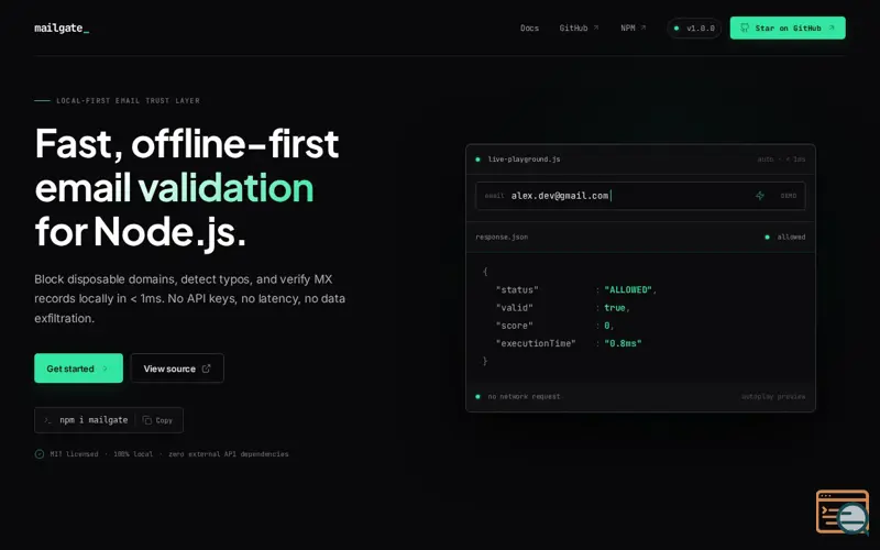 Screenshot of MailGate