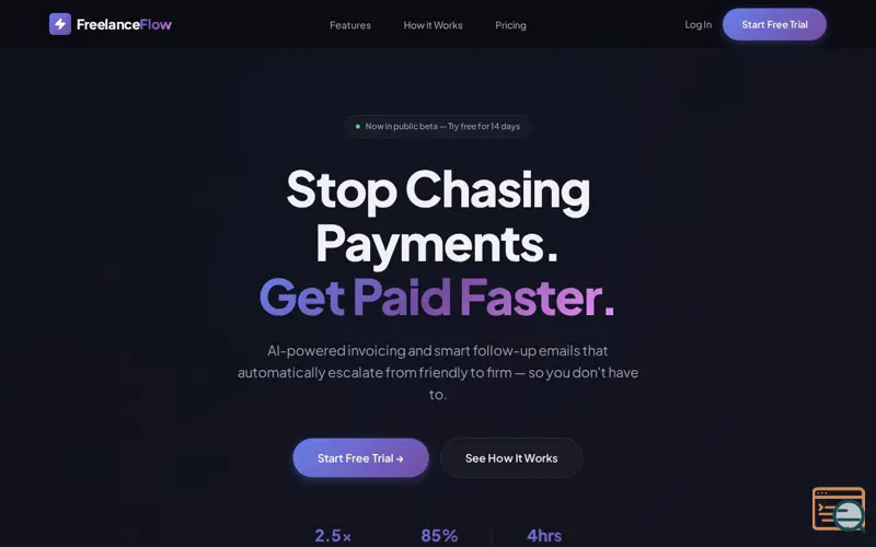 Screenshot of FreelanceFlow