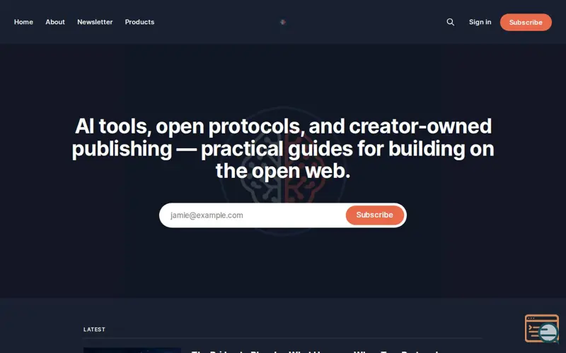 Screenshot of Federated Mind, a launch using Ghost