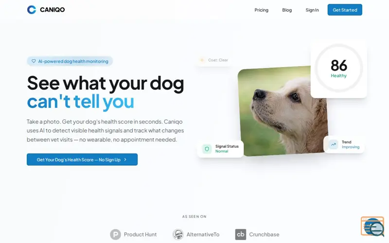 Screenshot of CANIQO